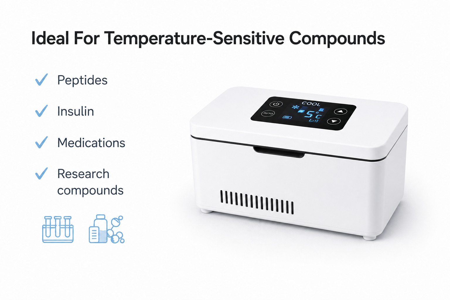 Novera Precision Cooler — discreet peptide and medication storage